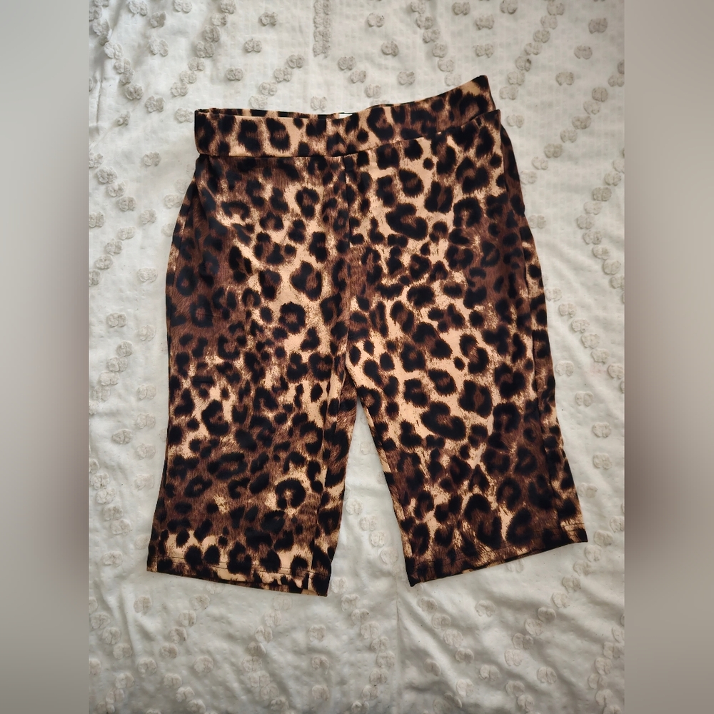 Leopard Print Biker Shorts